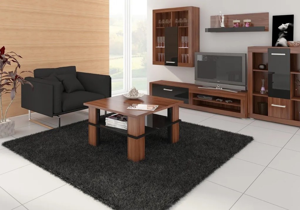 Masă de cafea Fernhill 1 (prun + Negru lucios). 780005