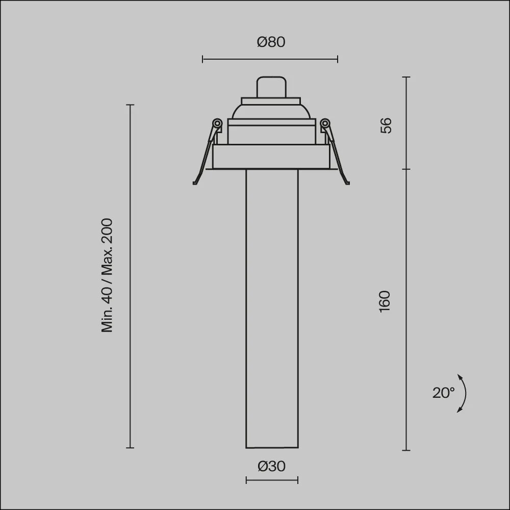 Spot LED incastrabil rotativ retractabil Focus T alama