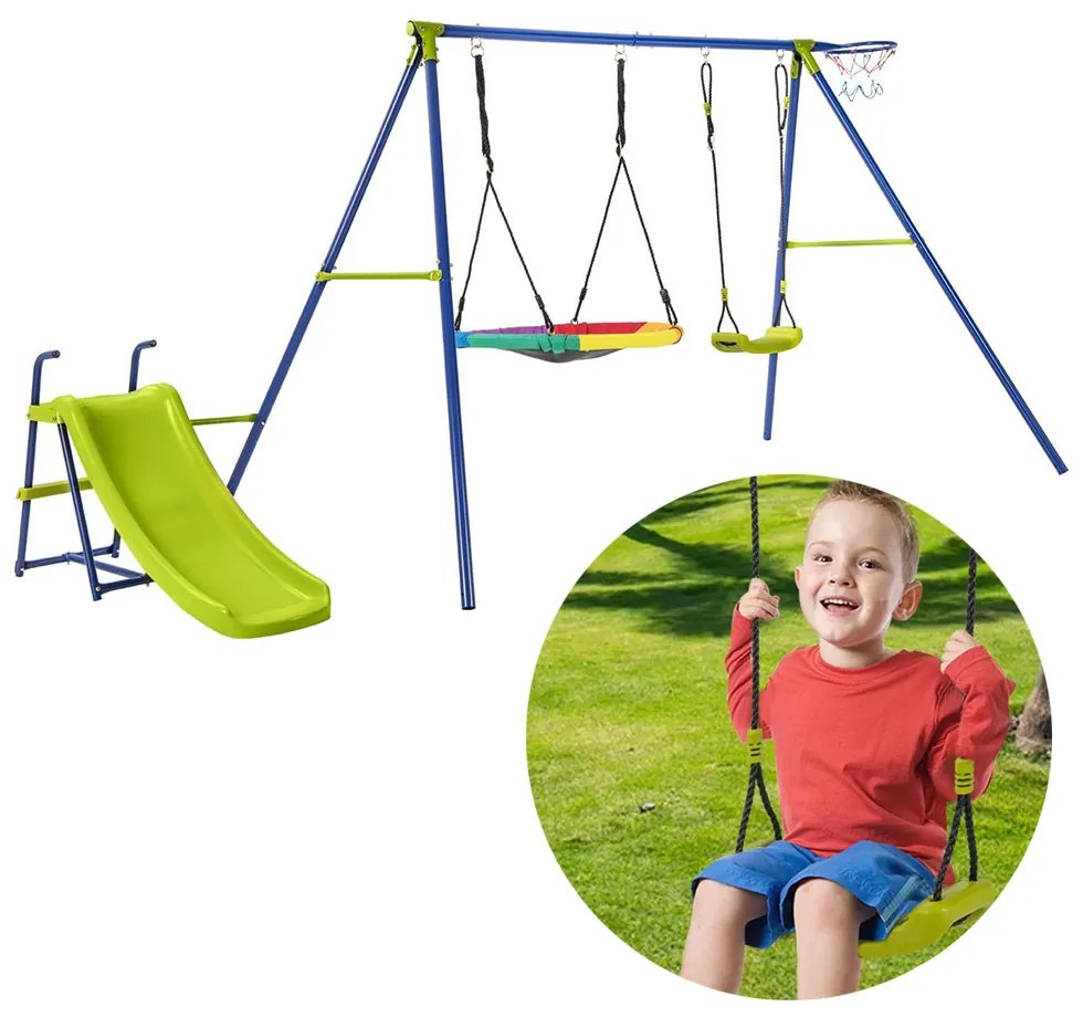 Set de leagăn cu tobogan