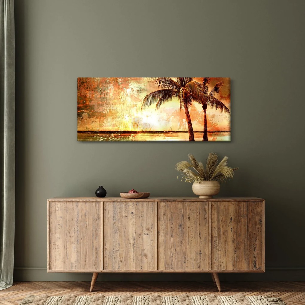 Tablou - Palmieri pe plajă (120x50 cm)