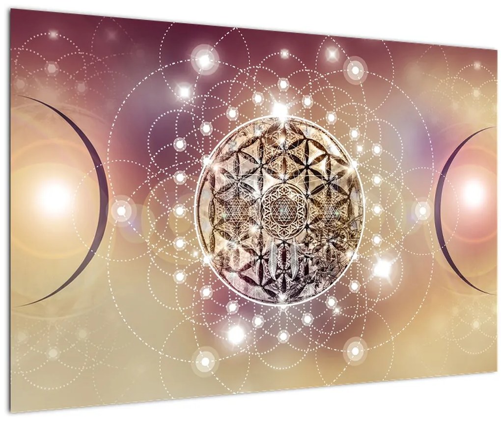 Tablou - Mandala cu elemente (90x60 cm)