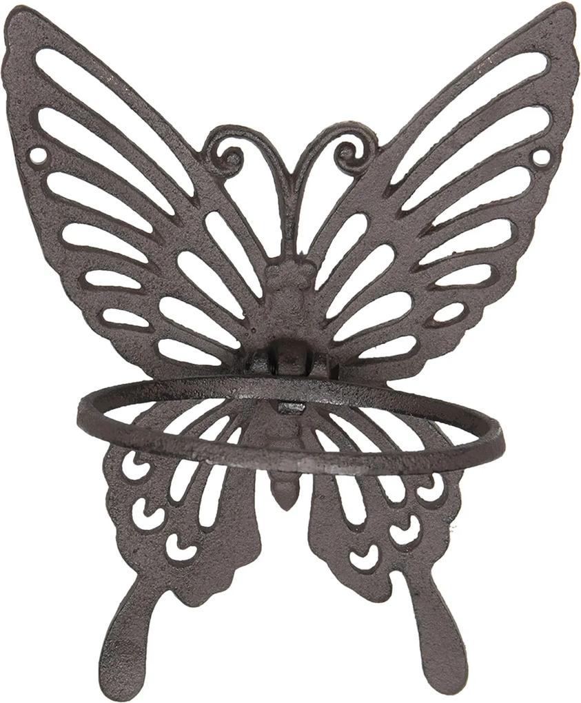 Suport fier forjat maro pentru prosop Butterfly 18x15x23 cm