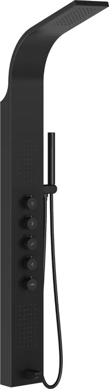 Mexen Timor panou de duș cu gură de scurgere, negru - 7621-04-70