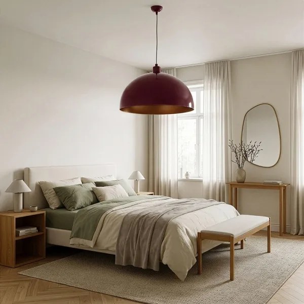 Brilagi - Lustru LED suspendat pe cablu METALO 1xE27/40W/230V Ø 60 cm vișiniu/cupru