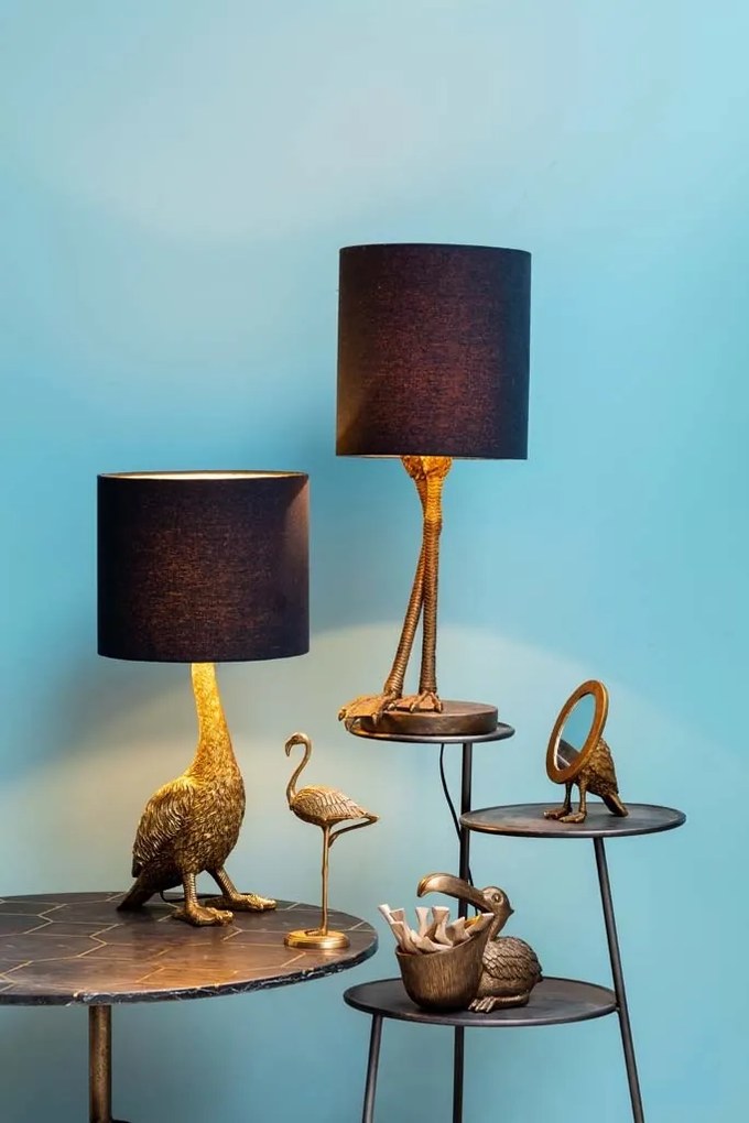 Lampa de masa, din rasina, cu abajur din bumbac, Howard