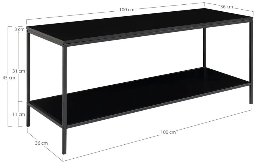 Comodă TV neagră 36x45 cm Vita - House Nordic