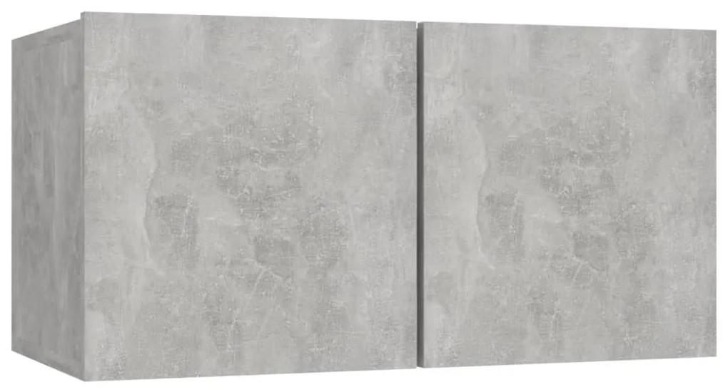 Set dulapuri TV, 8 piese, gri beton, PAL 1, Gri beton, 80 x 30 x 30 cm