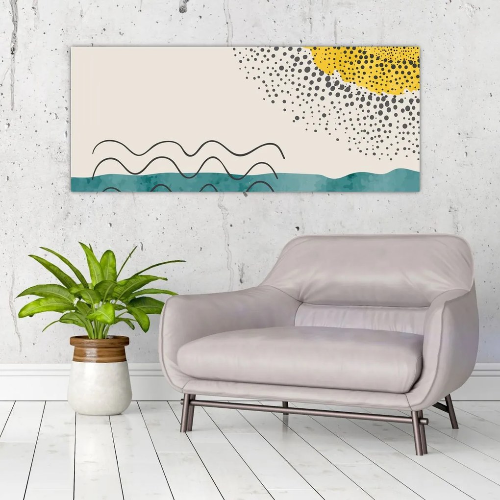 Tablou - pictură abstractă de plajă N⁰1 (120x50 cm)