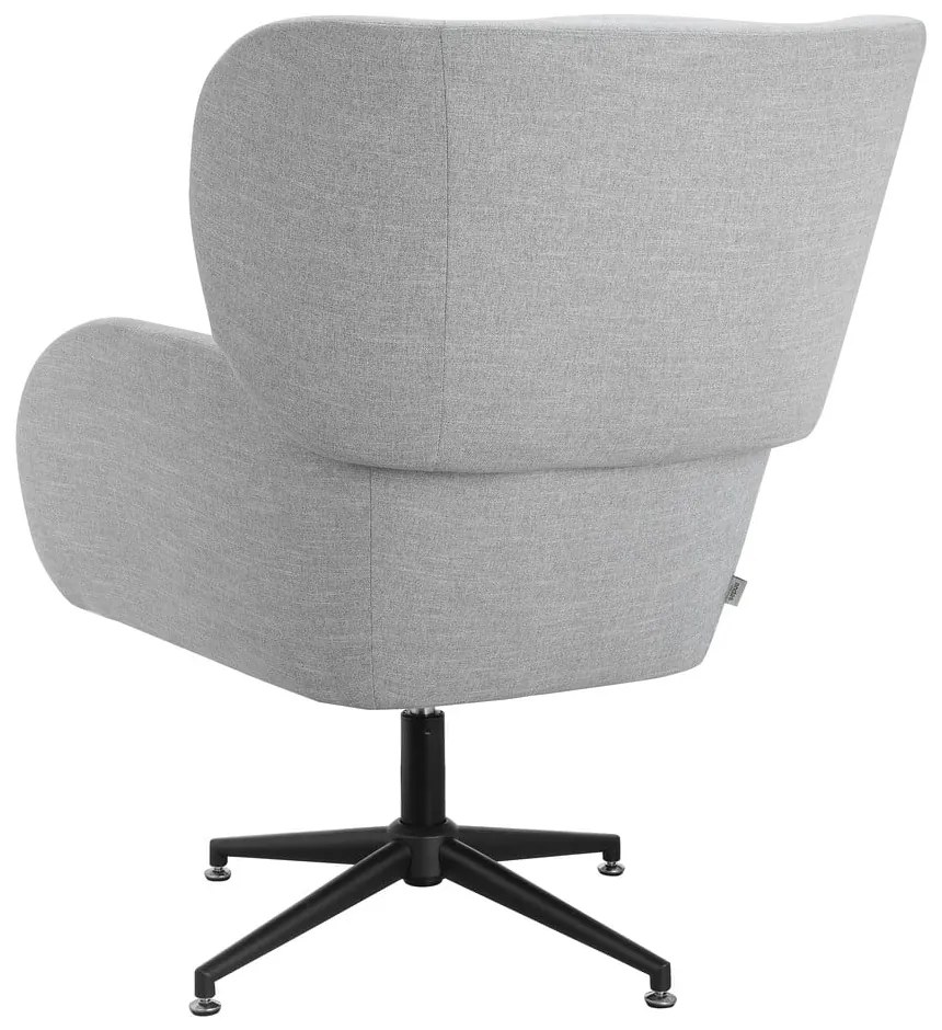 Fotoliu gri deschis wing cu tapițerie din catifea Vanessa – Støraa