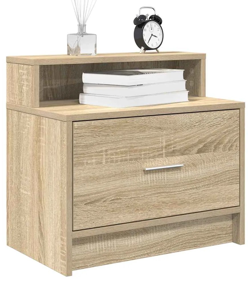 vidaXL Noptiera cu sertar Stejar Sonoma 51x31x47 cm