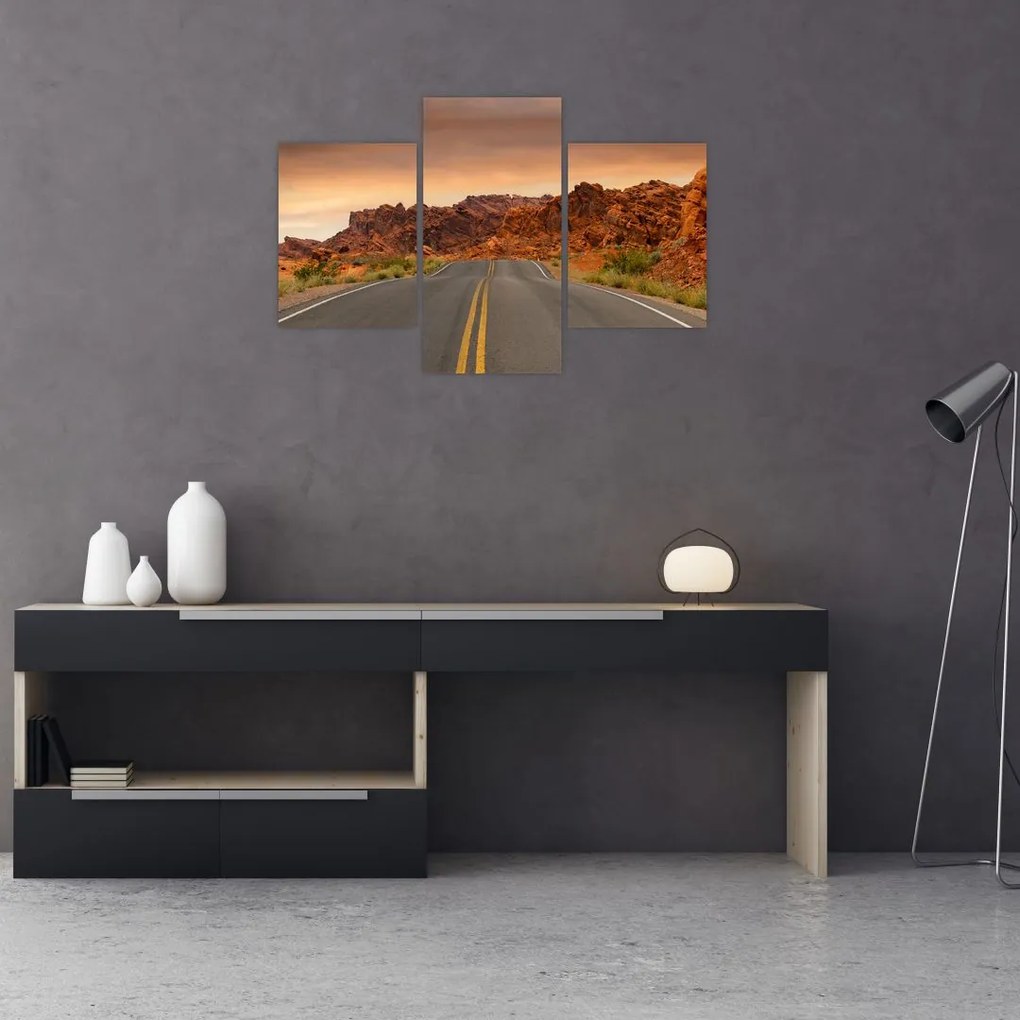 Tablou cu drum în munți (90x60 cm)
