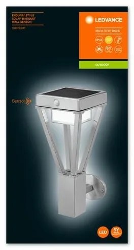 Ledvance - Lampă solară LED de perete cu senzor BOUQUET LED/6W/3,7V IP44