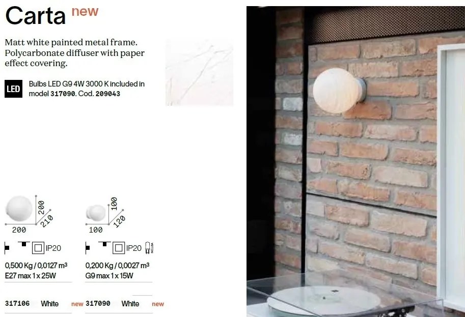 Aplica de perete stil minimalist Carta ap1 d10