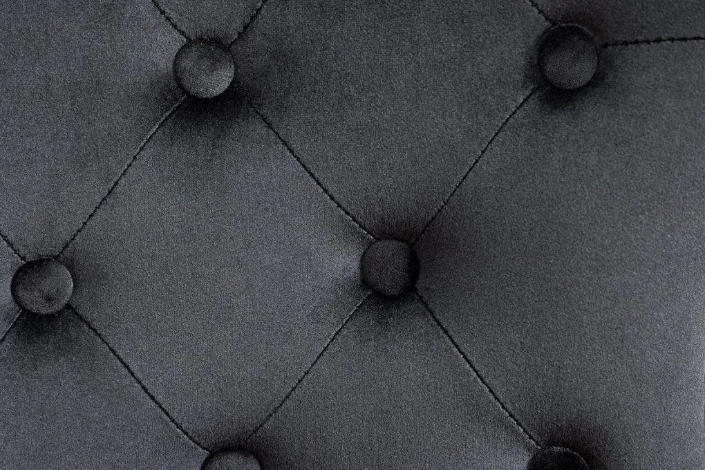 Set 2 scaune Stil Baroc, Catifea, Negru, CASTLE