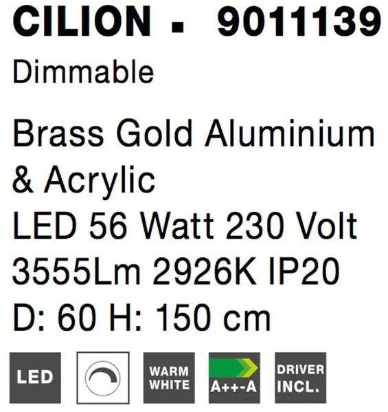 Lustra LED dimabila design elegant CILION 60cm