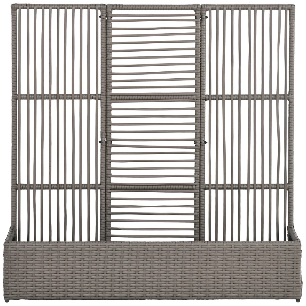 Outsunny Suport pentru plante cu trestie ghiveci rectangular din rășină împletită și oțel dim. 103L x 29l x 103H cm | Aosom Romania