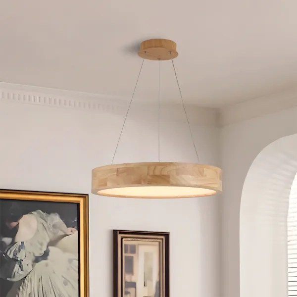 Brilagi -LED Lustră suspendată pe cablu FALCON WOOD LED/30W/230V 3000/4000/6000K 45 cm lemn