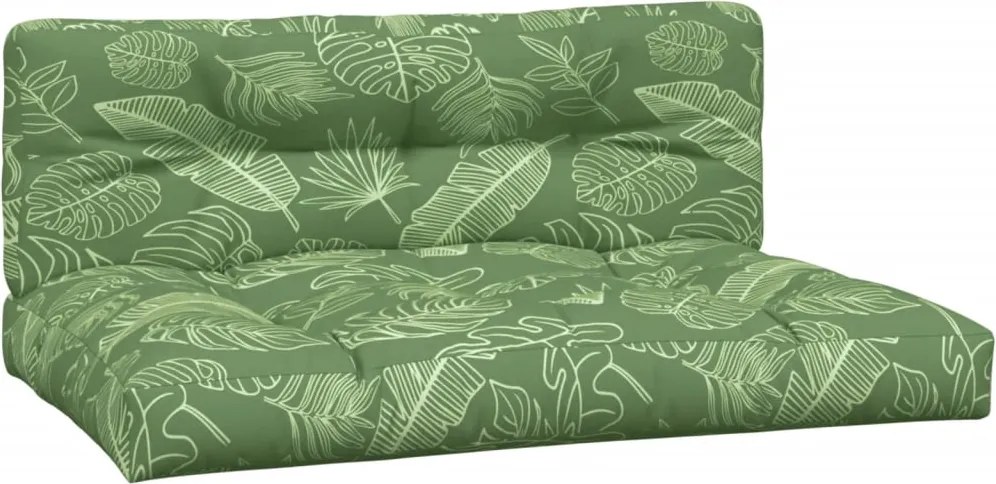 vidaXL Perne de paleți, 2 buc., model cu frunze, textil