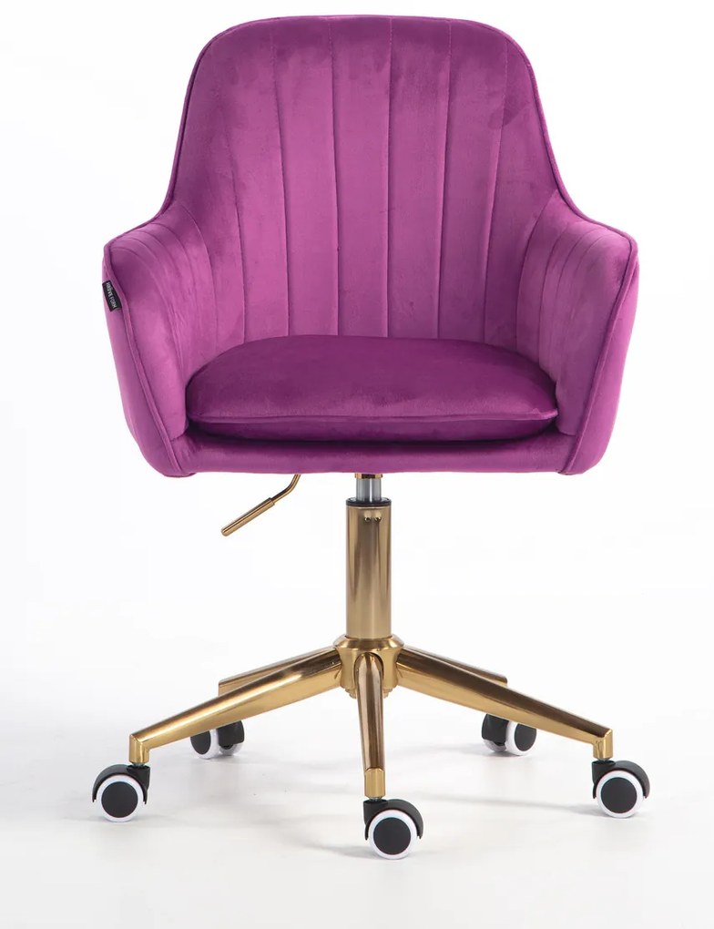 HR2022K Scaun Fucsia din Catifea Bază Aurie