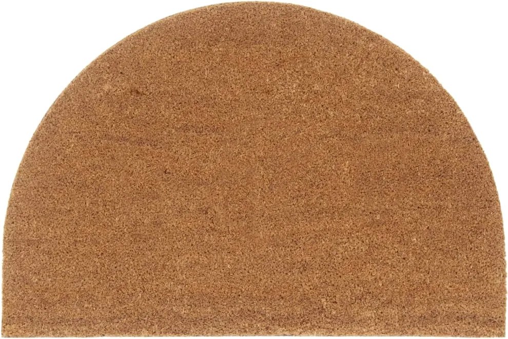 vidaXL Covoraș de ușă natural semirotund, 60x90 cm, fibre de cocos