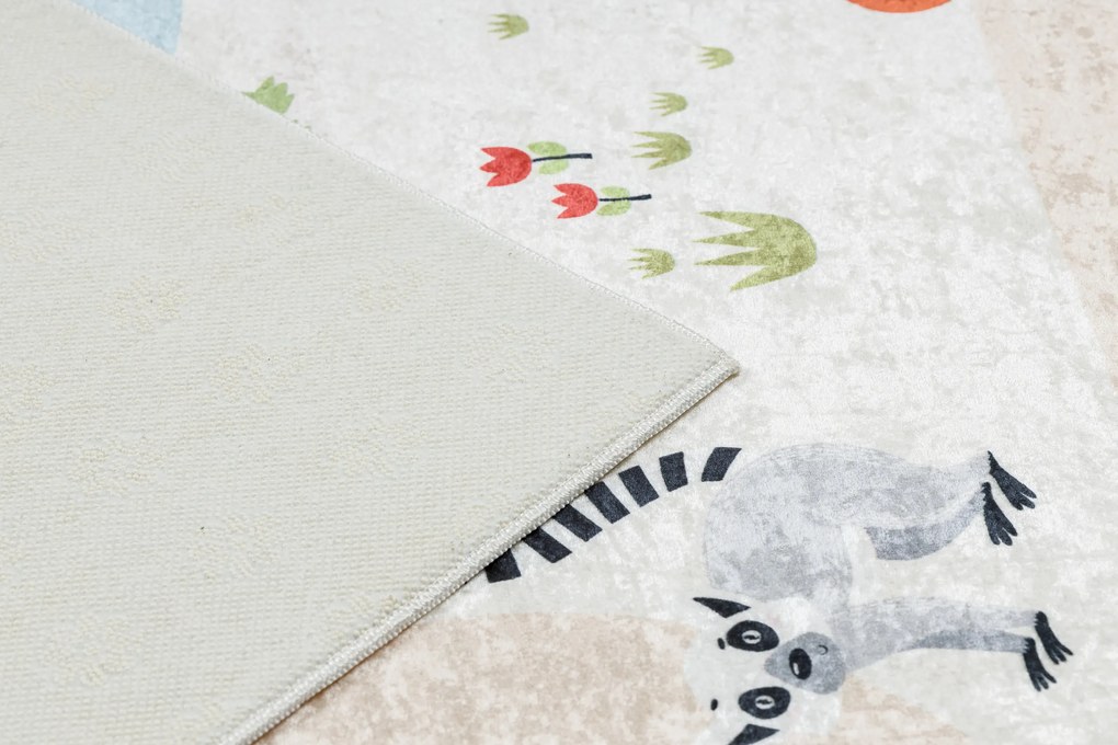 BAMBINO 1165 covor lavabil Grădină zoologică pentru copii anti-alunecare bej - SECUNDAR-COTATI PRODUSUL