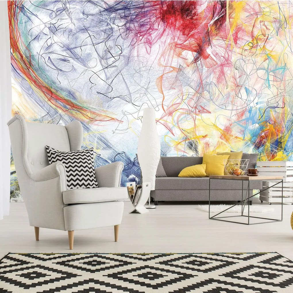 Fototapet - Schița abstracției colorate (152,5x104 cm)