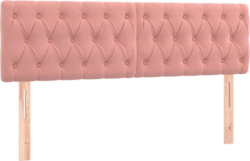 vidaXL Tăblii de pat, roz, 160x7x78/88 cm, catifea