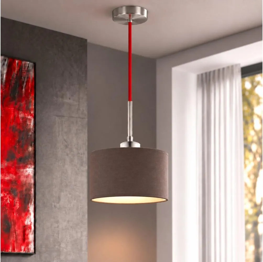 Eglo - Lustru LED suspendat pe cablu TUNJA 1xE27/60W/230V Ø 20 cm maro/roșu