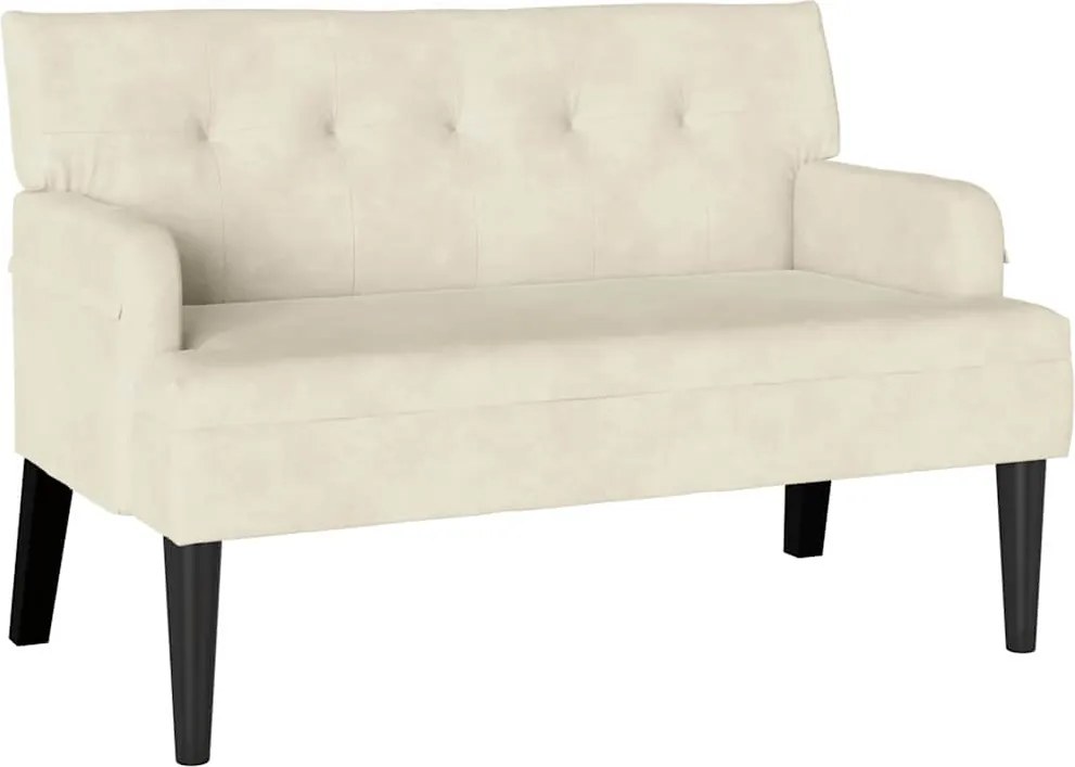 vidaXL Bancă Chesterfield Crem 112 x 65,5 x 75 cm Catifea