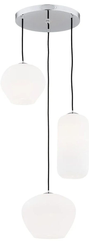 Lustra cu Pendule sticla design decorativ KALIMERA 3L alb opal
