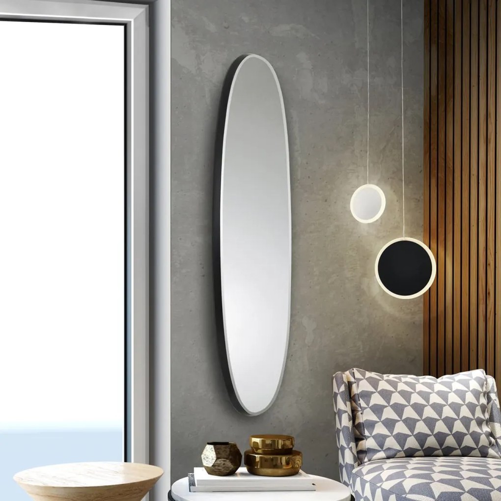 Oglinda decorativa ovala 136x36cm, Aries black