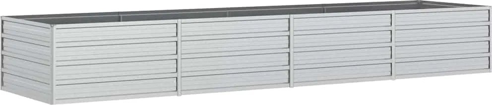 vidaXL Strat înălțat de grădină argintiu 320x80x45 cm oțel galvanizat