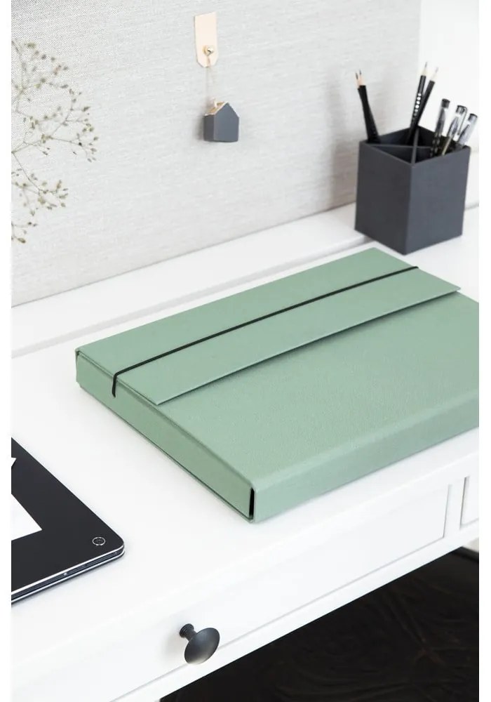 Organizator verde din carton Olof Canvas Paper Laminate – Bigso