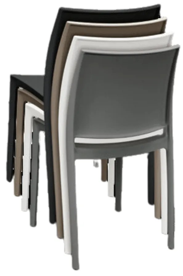 Set 4 scaune POLI -HORECA-POLIPROPILENA - NEGRU