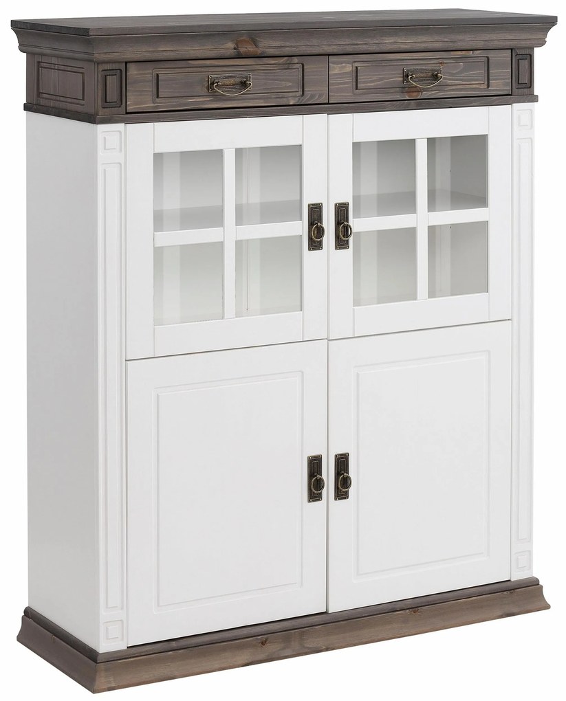 Etajera cu vitrina Vinales alba 112/39/130 cm