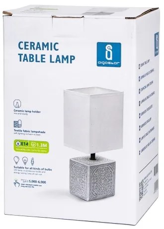 Lampă de masă 1xE14/40W/230V gri/albă Aigostar