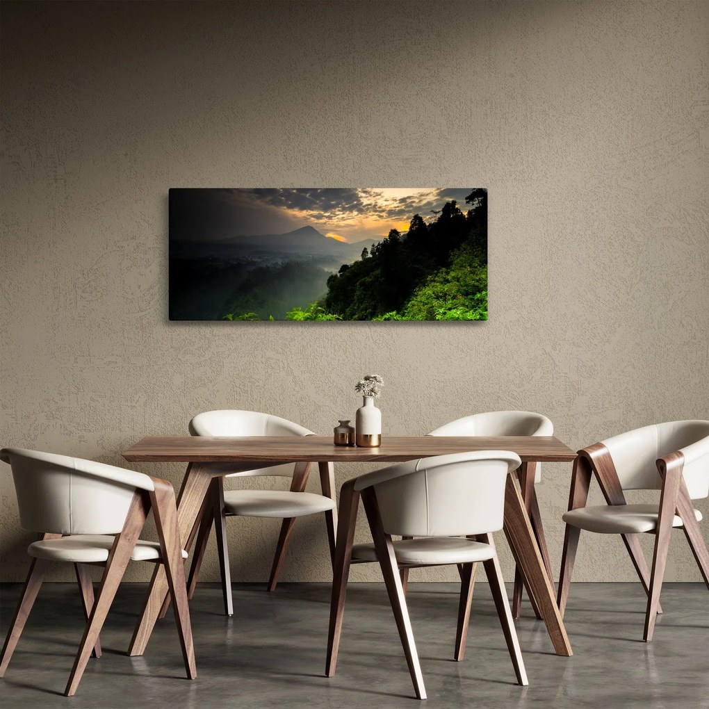 Tablou - peisaj montan verde (120x50 cm)
