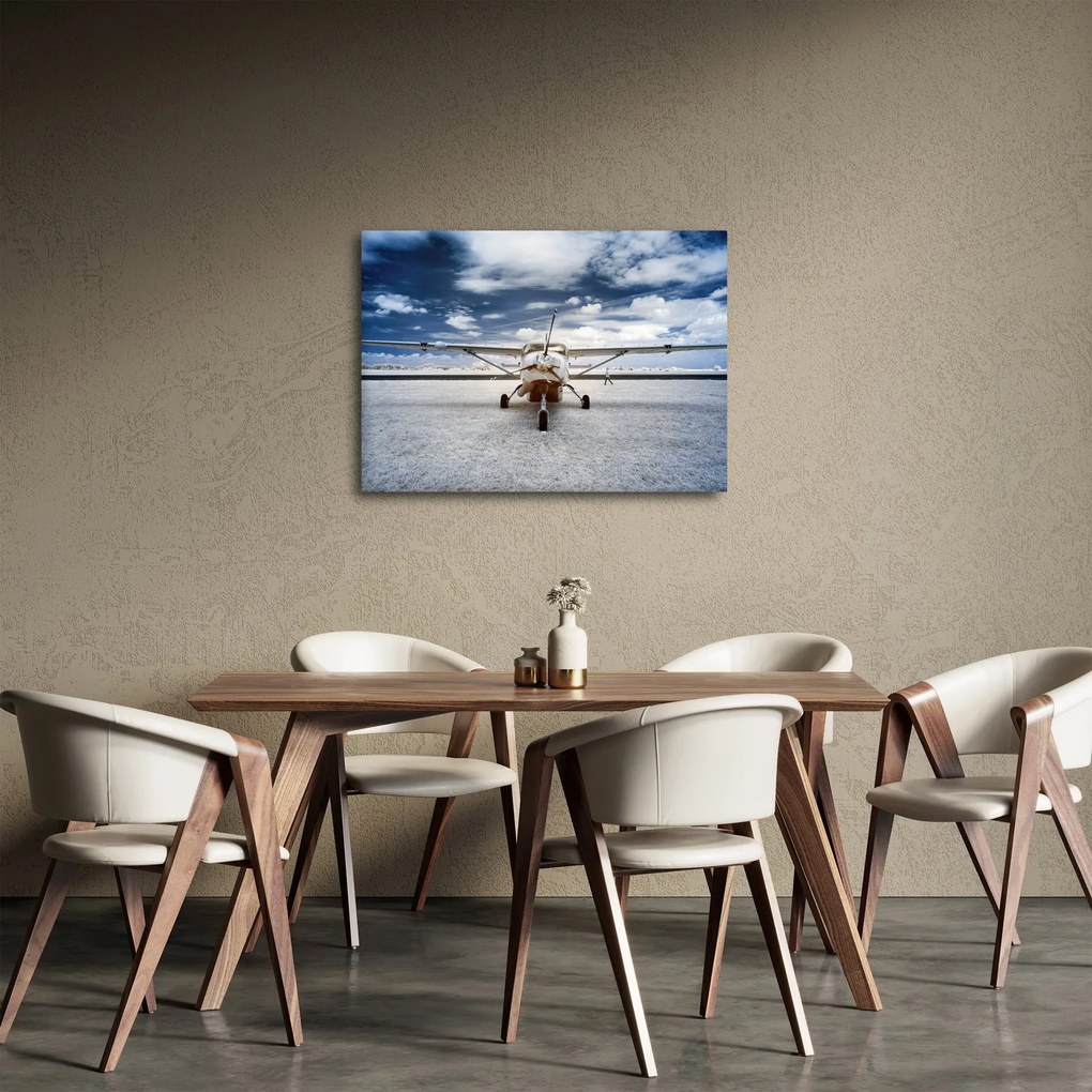 Tablou cu aeroplan cu motor (70x50 cm)