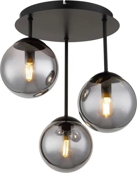 Globo 47441-3S - Lustru aplicat HARMON 3xE14/25W/230V negru