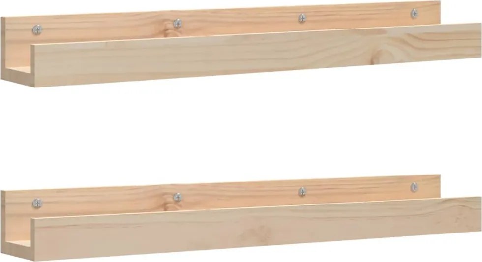vidaXL Rafturi de perete, 2 buc., 80x12x9 cm, lemn masiv de pin