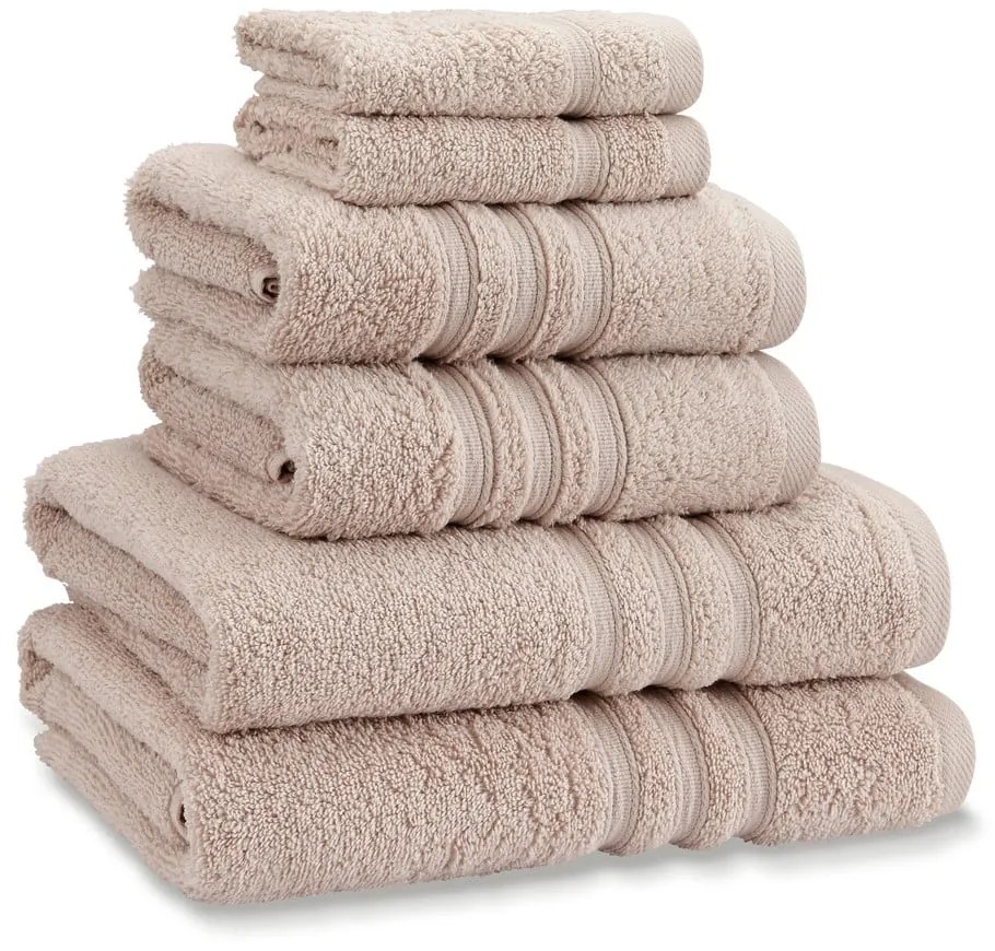 Prosoape de baie bej 6 buc. din bumbac din frotir Zero Twist – Catherine Lansfield