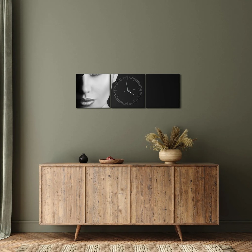 Tablou - Portretul femeii cu pălărie (cu ceas) (90x30 cm)