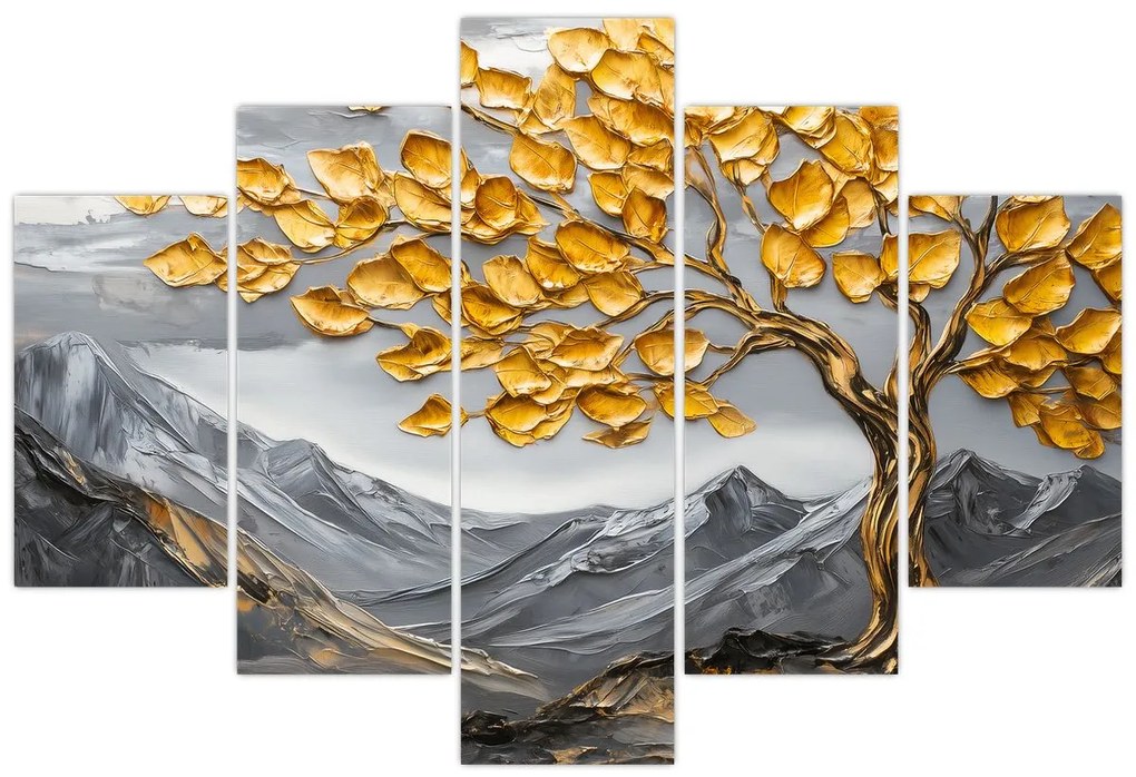 Tablou – Arbore cu frunze aurii (150x105 cm)