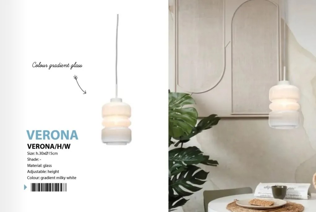 Pendul design decorativ Verona gradient/alb