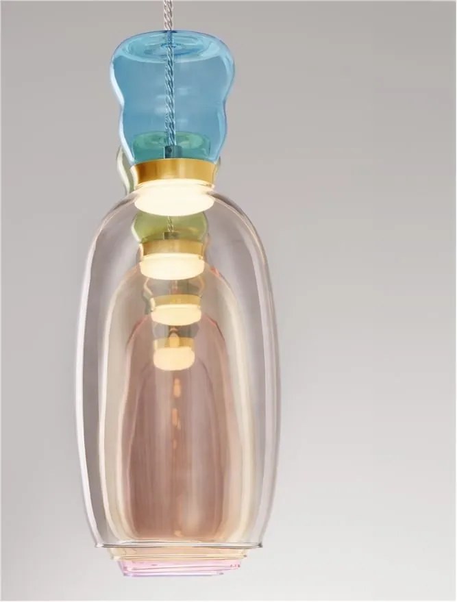 Lustra cu 4 pendule LED design modern Pluma multicolor