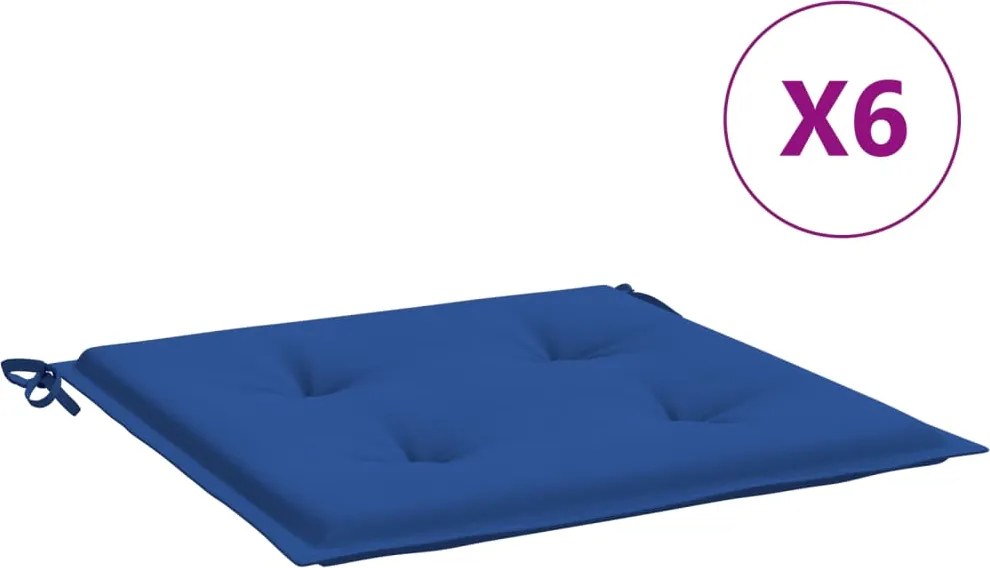 vidaXL Perne scaune grădină 6 buc. albastru 50x50x4 cm țesătură Oxford