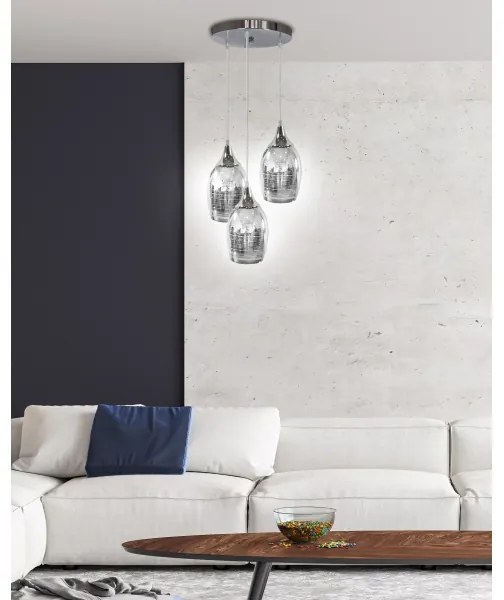 Lustră pe cablu MARINA 3xE27/60W/230V crom
