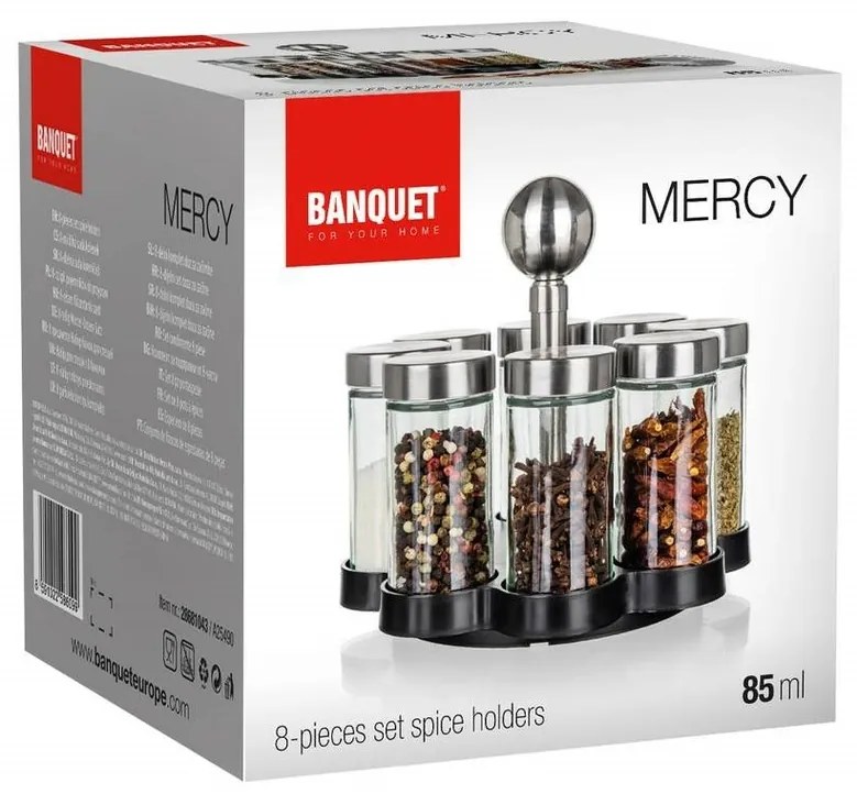 Set pentru condimente în suport MERCY  85 ml, 8 buc.