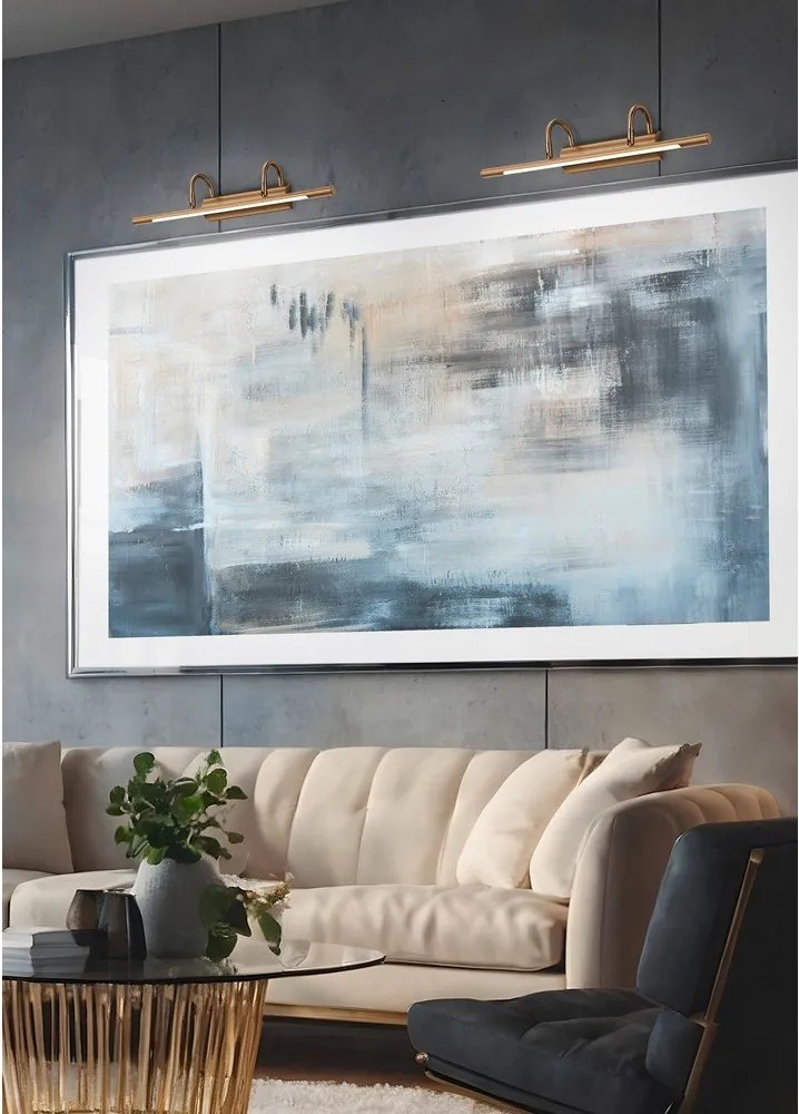 Aplică de perete alămie LED Cuadro – Trio