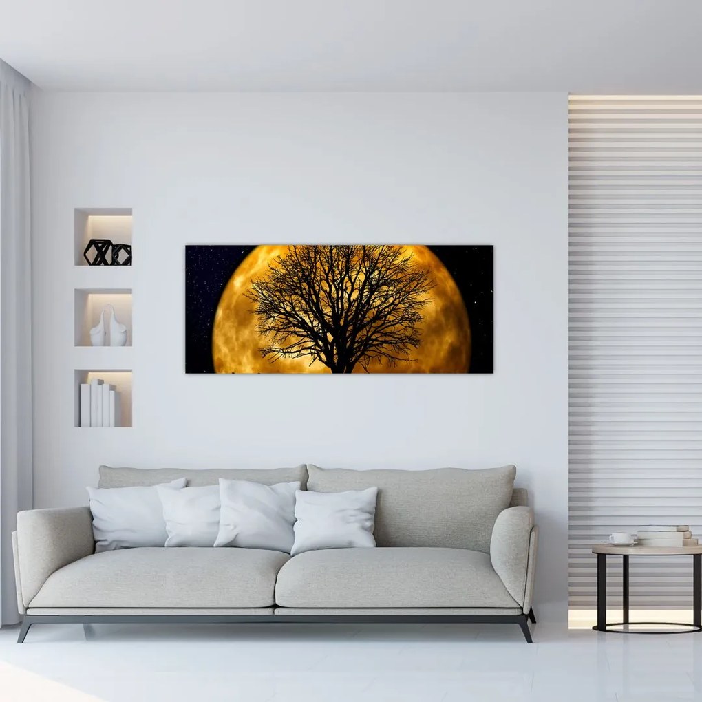 Tablou cu luna și siluete (120x50 cm), în 40 de alte dimensiuni noi